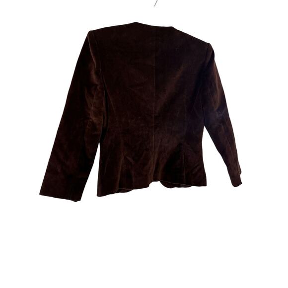 Vintage CHRISTIAN LACROIX RUM EMBELLISHED CRUSH VELVET BLAZER SZ 38 - Picture 4 of 5